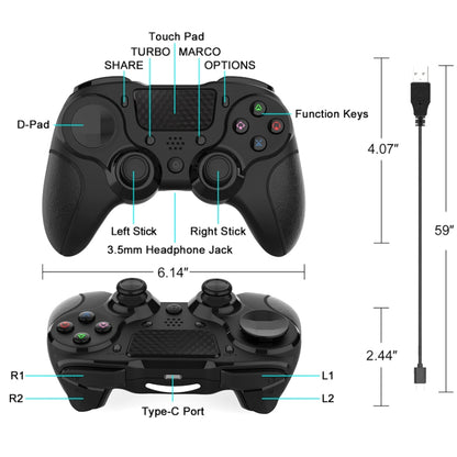 MB-P913 PC Six-Axis Somatosensory Back Key Programming Dual Vibration Bluetooth Gamepad For PS4 Pro