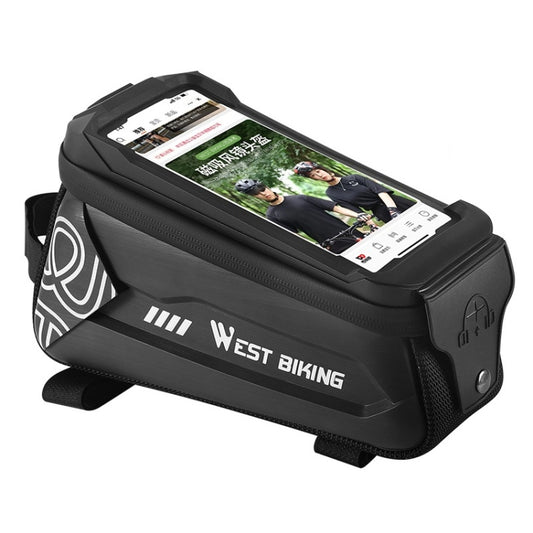 Sacoche de cadre de vélo WEST BIKING 2.5L avec écran tactile pour téléphone, coque rigide, Noir, Vert Foncé, Jaune Fluo, Orange