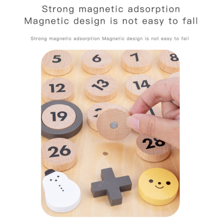 Children Room Wooden Perpetual Calendar Baby Cognitive Desktop Pendant, Spec:, Plywood TC, Beech GB