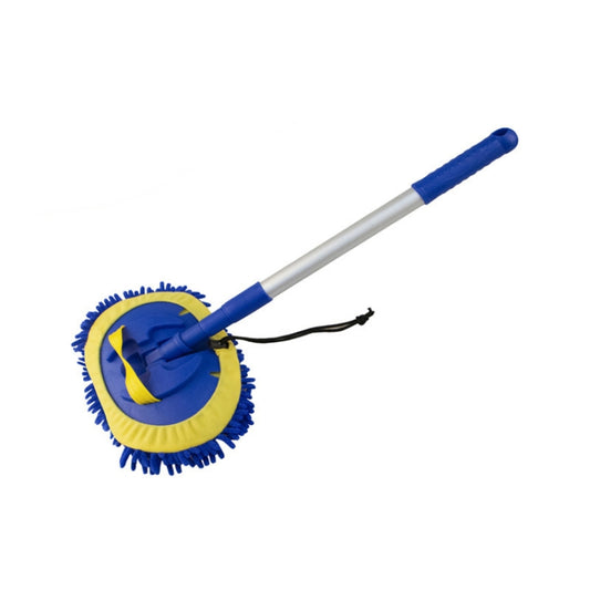 Brosse de nettoyage rotative télescopique à rouleau en chenille, bleu roi