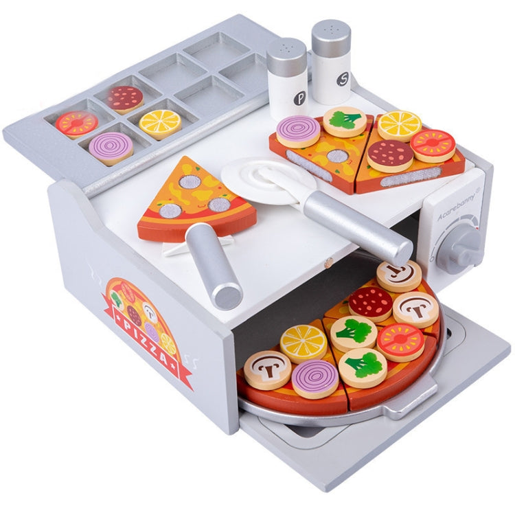 Acarebanny Wooden Simulation Barbecue Pizza Oven Children Pretend Play Toy, Acarebanny Pizza Oven