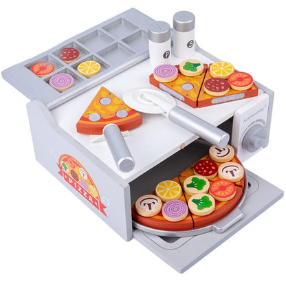 Acarebanny Wooden Simulation Barbecue Pizza Oven Children Pretend Play Toy, Acarebanny Pizza Oven