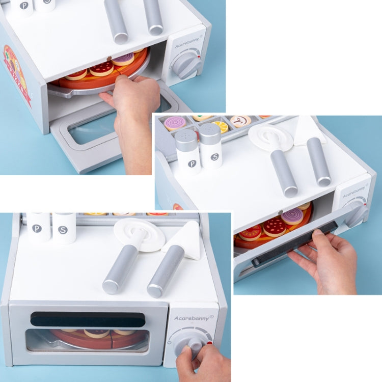 Acarebanny Wooden Simulation Barbecue Pizza Oven Children Pretend Play Toy, Acarebanny Pizza Oven