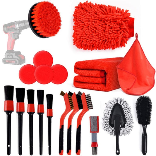 Brosse de nettoyage de voiture, brosse de nettoyage pour perceuse électrique, brosse de nettoyage de pneus, 19 en 1