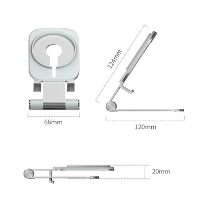 Magsafe Wireless Charging Stand Aluminum Alloy Folding Desktop Live Bracket, Silver, Dark Gray