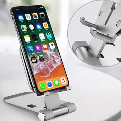 Magsafe Wireless Charging Stand Aluminum Alloy Folding Desktop Live Bracket, Silver, Dark Gray