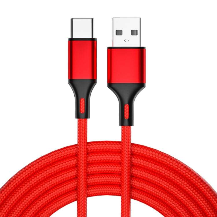 4 PCS 2.4A USB-C / Type-C to USB Braided Fast Charging Sync Data Cable, Length:, 0.25m (Red), 0.25m (Blue), 0.25m (Black), 0.25m (Silver), 1m (Red), 1m (Blue), 1m (Black), 1m (Silver), 1.5m (Red), 1.5m (Blue), 1.5m (Black), 1.5m (Silver), 2m (Red)     ...