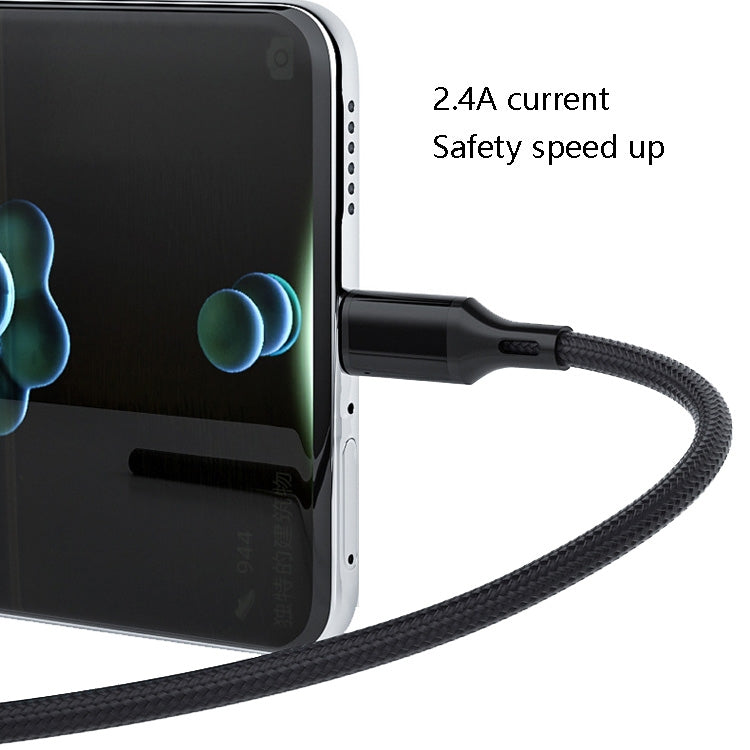 4 PCS 2.4A USB-C / Type-C to USB Braided Fast Charging Sync Data Cable, Length:, 0.25m (Red), 0.25m (Blue), 0.25m (Black), 0.25m (Silver), 1m (Red), 1m (Blue), 1m (Black), 1m (Silver), 1.5m (Red), 1.5m (Blue), 1.5m (Black), 1.5m (Silver), 2m (Red)     ...