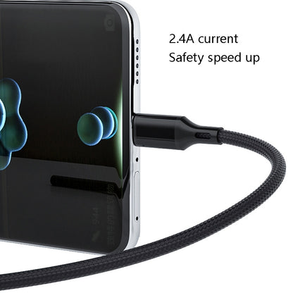 4 PCS 2.4A USB-C / Type-C to USB Braided Fast Charging Sync Data Cable, Length:, 0.25m (Red), 0.25m (Blue), 0.25m (Black), 0.25m (Silver), 1m (Red), 1m (Blue), 1m (Black), 1m (Silver), 1.5m (Red), 1.5m (Blue), 1.5m (Black), 1.5m (Silver), 2m (Red)     ...