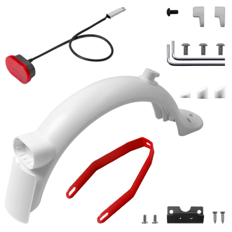 X0130 Kit d'outils comprenant un support de garde-boue arrière de trottinette électrique, un capuchon de vis de feu arrière pour Xiaomi Mijia M365 Pro 2, ensemble noir, ensemble rouge
