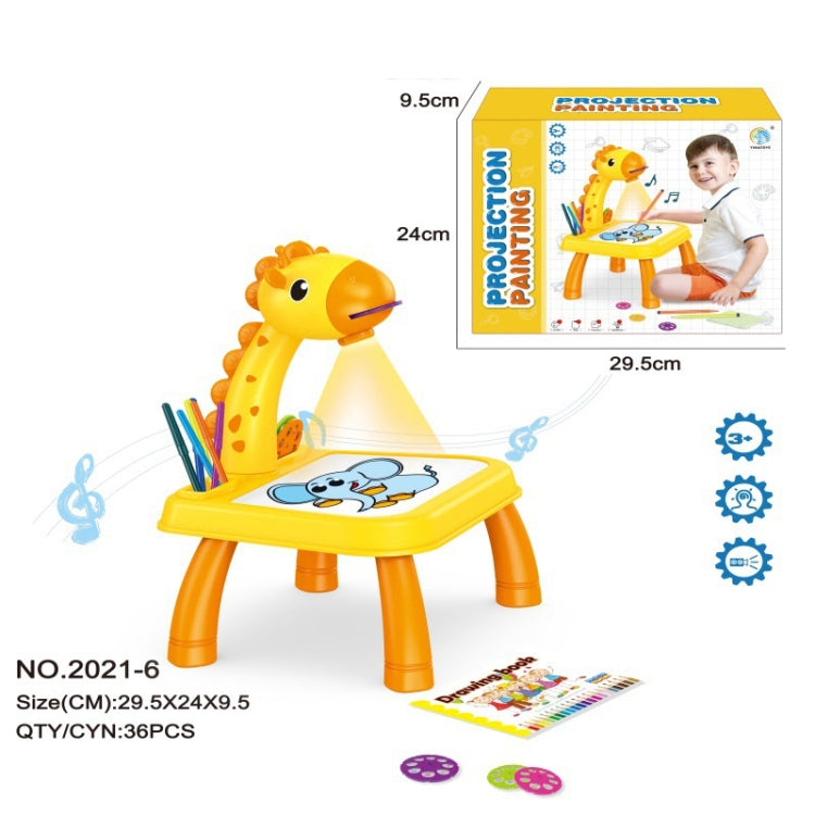Tableau d'écriture multifonctionnel de projection pour enfants, sans stylo aquarelle, style :, Girafe Jaune, Bleu (Sans projection), Rose (Sans projection), Girafe Rose, Dinosaure Bleu, Dinosaure Rose