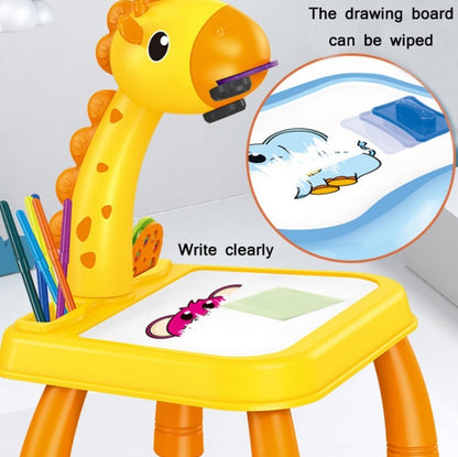 Tableau d'écriture multifonctionnel de projection pour enfants, sans stylo aquarelle, style :, Girafe Jaune, Bleu (Sans projection), Rose (Sans projection), Girafe Rose, Dinosaure Bleu, Dinosaure Rose