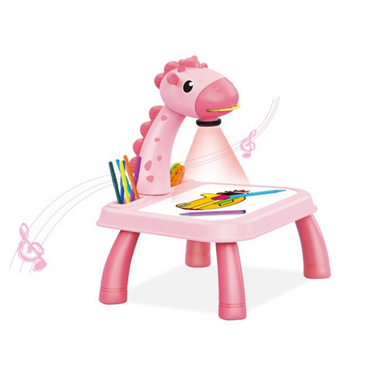 Tableau d'écriture multifonctionnel de projection pour enfants, sans stylo aquarelle, style :, Girafe Jaune, Bleu (Sans projection), Rose (Sans projection), Girafe Rose, Dinosaure Bleu, Dinosaure Rose