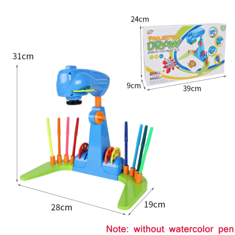 Tableau d'écriture et de dessin à projection multifonctionnel pour enfants, sans stylo aquarelle, bleu, violet