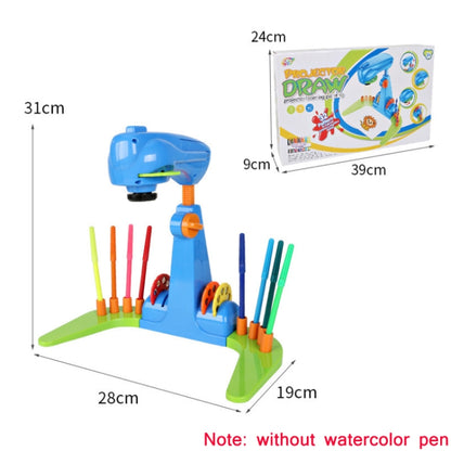 Tableau d'écriture et de dessin à projection multifonctionnel pour enfants, sans stylo aquarelle, bleu, violet