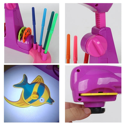 Tableau d'écriture et de dessin à projection multifonctionnel pour enfants, sans stylo aquarelle, bleu, violet