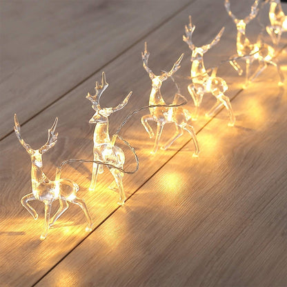 Christmas Elk String Lights Holiday Decoration, Spec:, 1.5m 10 LEDs Battery Box, 3m 20 LEDs Battery Box, 6m 40 LEDs Battery Box, 3m 20 LEDs USB Power, 6m 40 LEDs USB Power