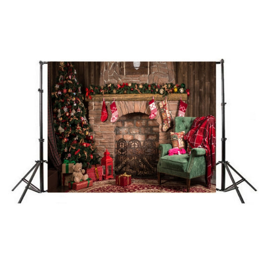 2,1 m x 1,5 m Tissu de fond 3D cheminée de Noël pour studio, Cheminée de Noël
