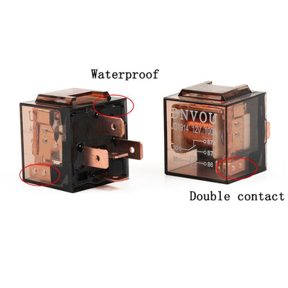 5 PCS 100A Automotive Relay With Indicator Light, 12V 4 Plug 100A, 12V 5 Plug 100A, 24V 4 Plug 100A, 24V 5 Plug 100A