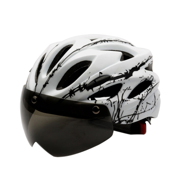 RZ285 Bicycle Outdoor Riding Helmet With Goggles, RZ285 White Black