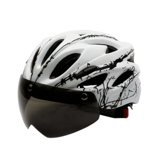 Casque de vélo RZ285 pour l'extérieur avec lunettes, RZ285 blanc et noir