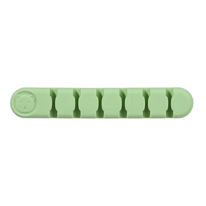 6 Holes Bear Silicone Desktop Data Cable Organizing And Fixing Device, 6 Holes