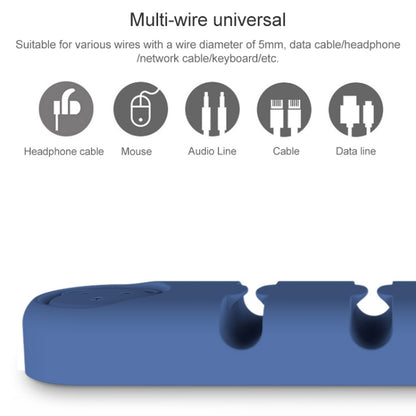 6 Holes Bear Silicone Desktop Data Cable Organizing And Fixing Device, 6 Holes