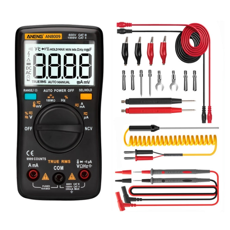 ANENG AN8009 NVC Digital Display Multimeter, Standard, Standard with Cable