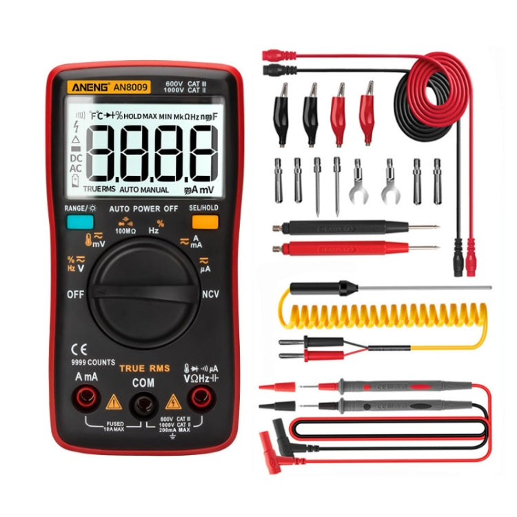 ANENG AN8009 NVC Digital Display Multimeter, Standard, Standard with Cable