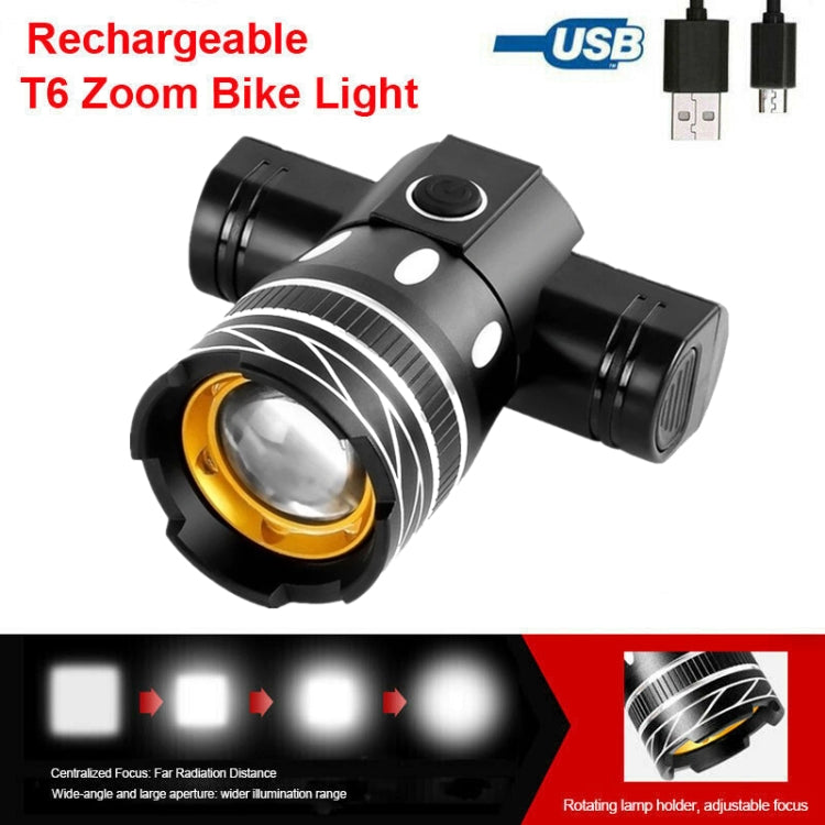 7602 LED USB Charging Telescopic Zoom Bicycle Front Light, Specification:, Headlight, Headlight + 928 Taillight, Headlight + 056 Taillight, Headlight + 313 Taillight, Headlight + Gem Lamp, Headlight +11034 Taillight, Headlight + Laser Taillight        ...