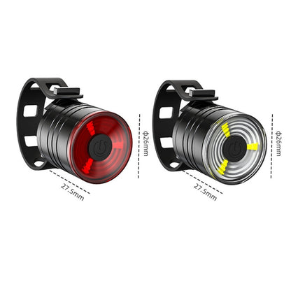 2 PCS AS-08 200LM Aluminum Alloy LED Bicycle Taillight, Red, White