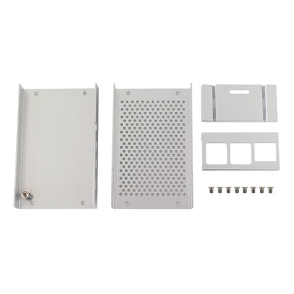 Aluminum Alloy Shell Grid Cooling Box For Raspberry Pi 3 Model B Pi 2/B +, Black, Black with Fan, Silver, Silver with Fan