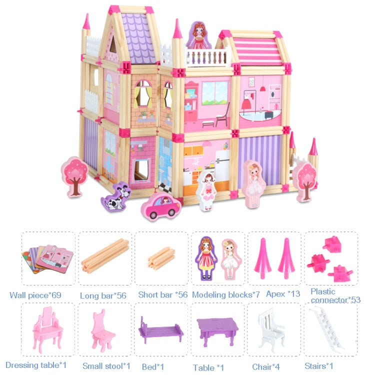 Children Building Master Wooden Toy 3D Assembled Model, 298 PCS