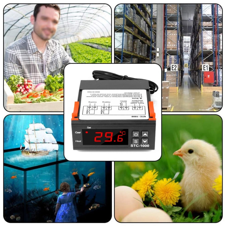 STC-1000 Aquarium Incubation Seafood Machine Electronics Number Microcomputer Temperature Controller Switch, 12V