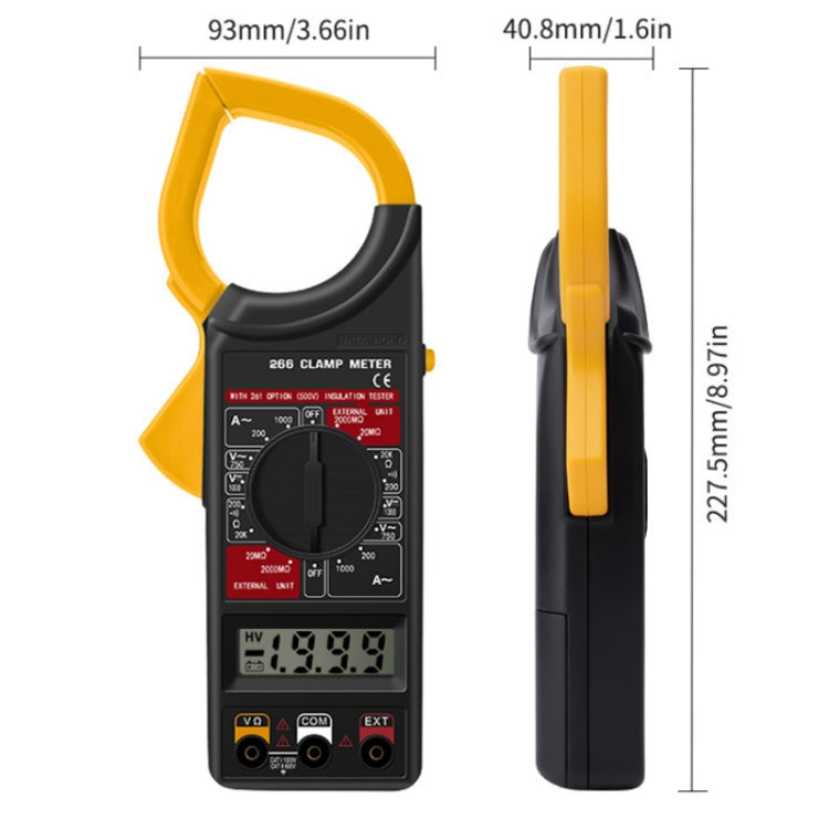 ANENG DT266 Multimètre Pince Automatique de Haute Précision avec Buzzer, DT266 Rouge