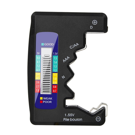 ANENG 1.5V/9V batterijspanningsdetector, zilver, zwart