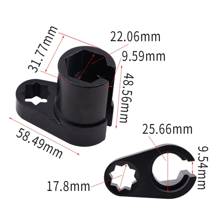 Clé à douille pour sonde à oxygène de voiture 22 mm, clé à angle de 1/2 pouce
