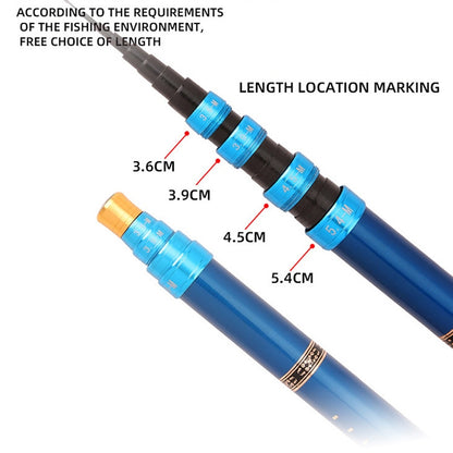 Carbon Short Section Fishing Rod Short Section Positioning Handle Rod, 3.6m, 4.5m, 5.4m, 6.3m