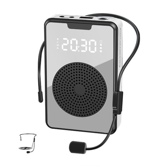 ZXL-H3 Portable Teaching Microphone Amplifier with Time Display, Spec:, H3 Wired (Black), H3 Wired (Rose Gold ), H3 Wireless (Black)