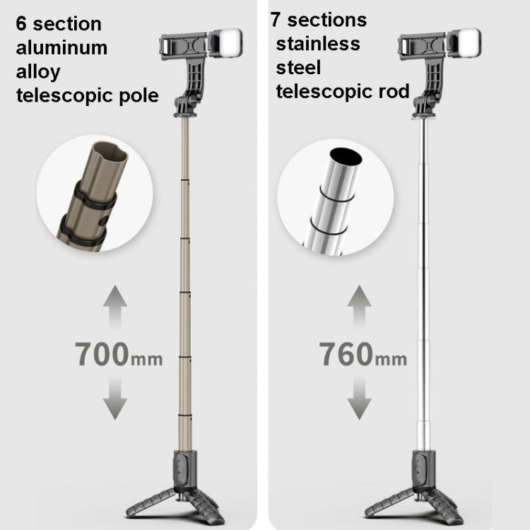 Mini Selfie Stick Integrated Multifunctional Bluetooth Selfie, Specification:, Q11S 76cm With Fill Light, Q10S 70cm With Fill Light, Q11 74CM Without Fill Light, Q10 68CM Without Fill Light