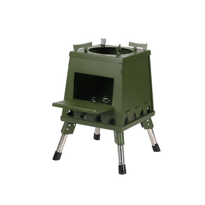Outdoor Camping Folding Portable Barbecue Wood Stove, Size:, Small (Green), Small (Black), Small (Stainless Steel), Large (Green), Large (Black), Large (Stainless Steel)