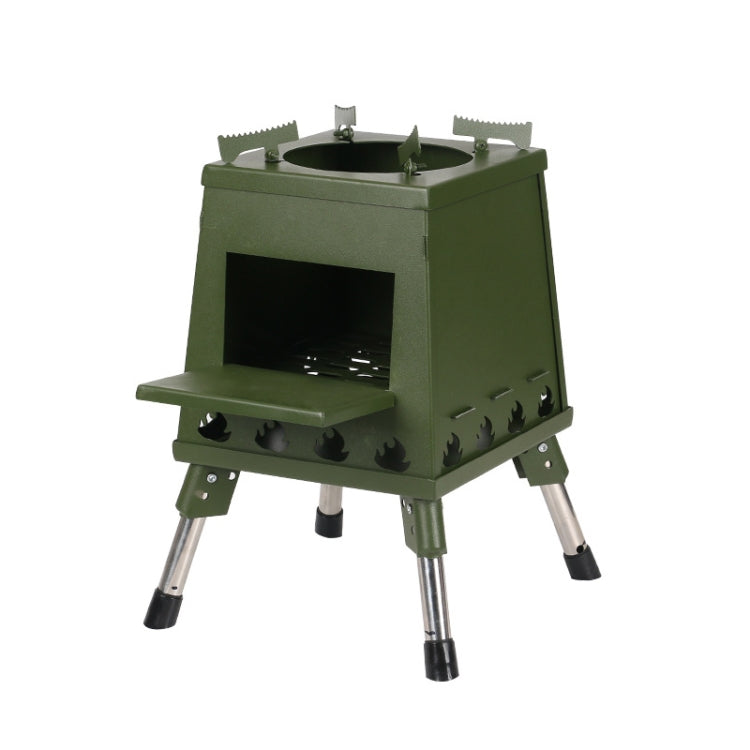 Outdoor Camping Folding Portable Barbecue Wood Stove, Size:, Small (Green), Small (Black), Small (Stainless Steel), Large (Green), Large (Black), Large (Stainless Steel)