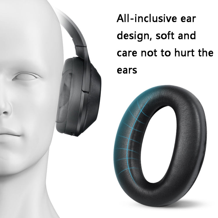 2 PCS Leather Headset Earmuffs for Sony 1000XM4, Black with Snap, Champagne with Snap, Black Protein Skin No Snap, Black Lambskin No Snap, Champagne Lambskin No Snap