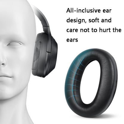 2 PCS Leather Headset Earmuffs for Sony 1000XM4, Black with Snap, Champagne with Snap, Black Protein Skin No Snap, Black Lambskin No Snap, Champagne Lambskin No Snap