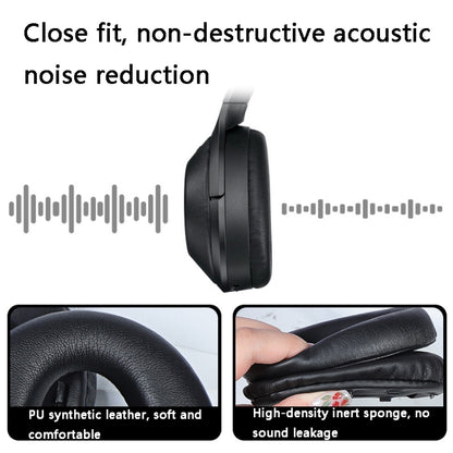 2 PCS Leather Headset Earmuffs for Sony 1000XM4, Black with Snap, Champagne with Snap, Black Protein Skin No Snap, Black Lambskin No Snap, Champagne Lambskin No Snap