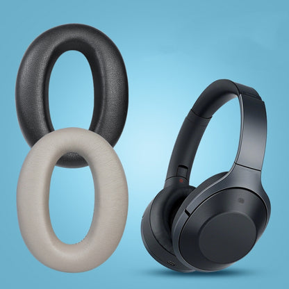 2 PCS Leather Headset Earmuffs for Sony 1000XM4, Black with Snap, Champagne with Snap, Black Protein Skin No Snap, Black Lambskin No Snap, Champagne Lambskin No Snap