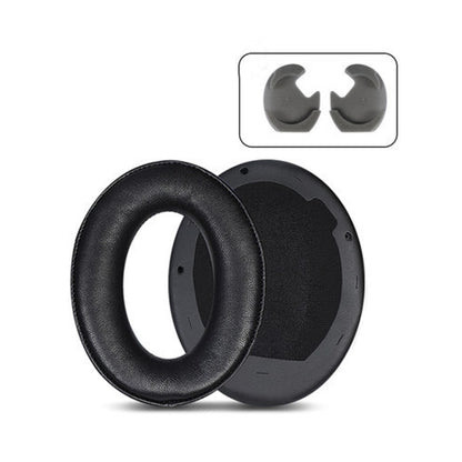 2 PCS Leather Headset Earmuffs for Sony 1000XM4, Black with Snap, Champagne with Snap, Black Protein Skin No Snap, Black Lambskin No Snap, Champagne Lambskin No Snap