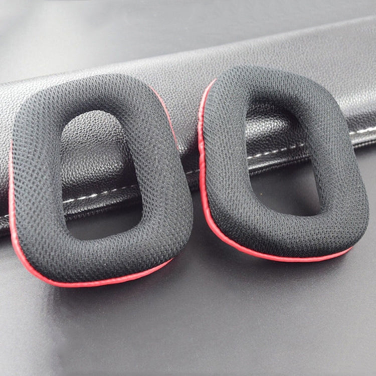 2 PCS Headset Sponge Earmuffs for Logitech G35 / G930 / G430 / F450, Black, Blue, Black+Red