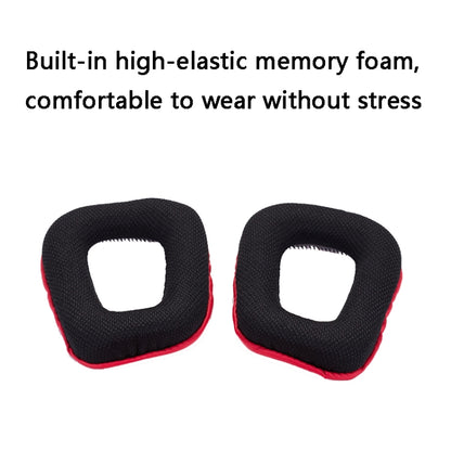 2 PCS Headset Sponge Earmuffs for Logitech G35 / G930 / G430 / F450, Black, Blue, Black+Red
