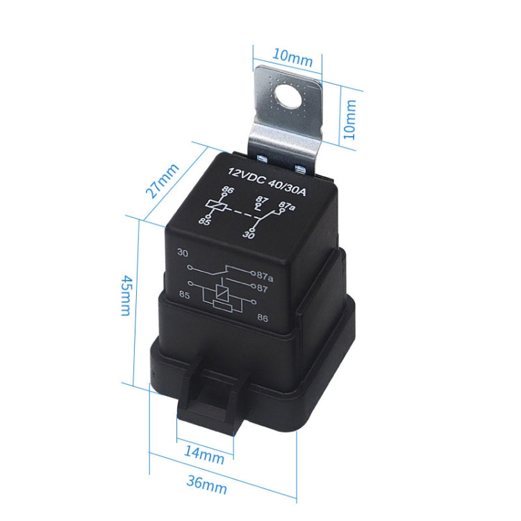 2 PCS 1040 5 Pin Waterproof Integrated Automotive Relay With Bracket, 12V, 24V